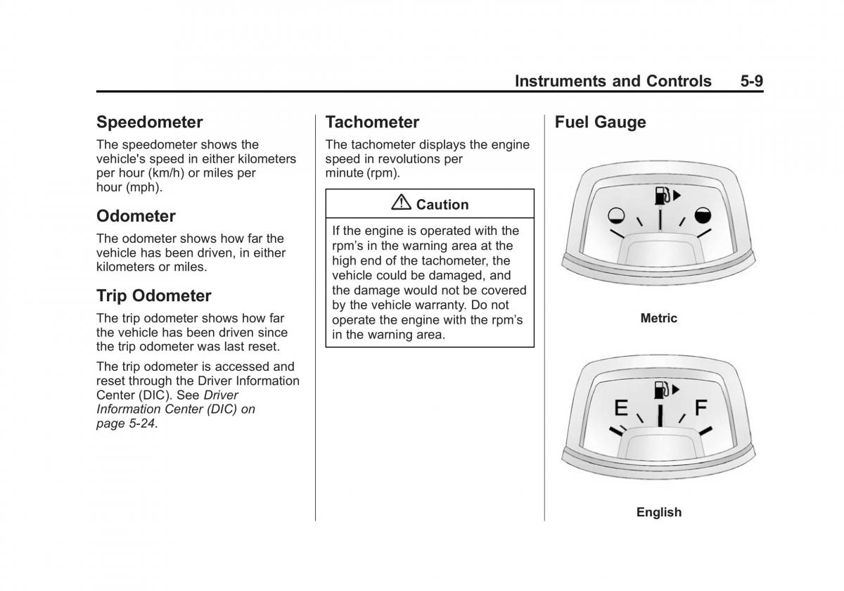 Chevrolet Camaro V 5 owners manual / page 114