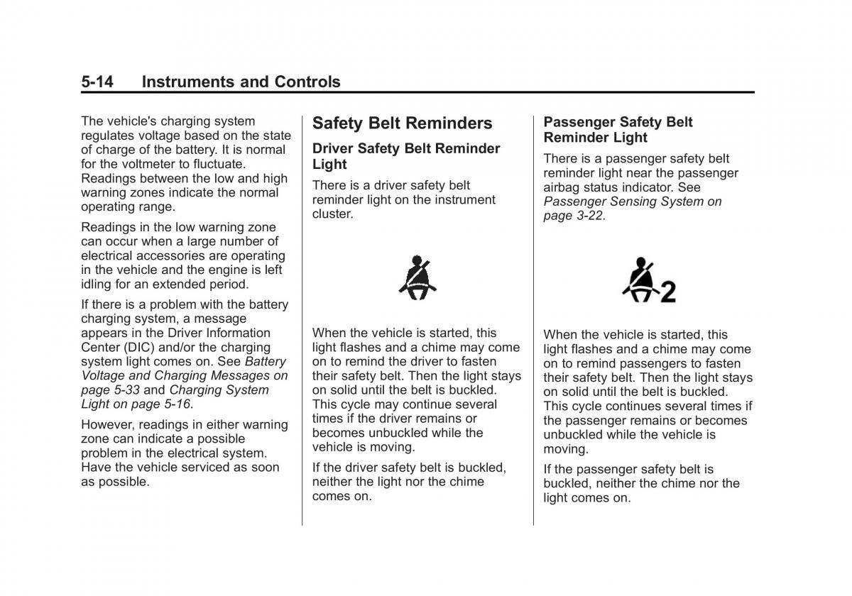 Chevrolet Camaro V 5 owners manual / page 119