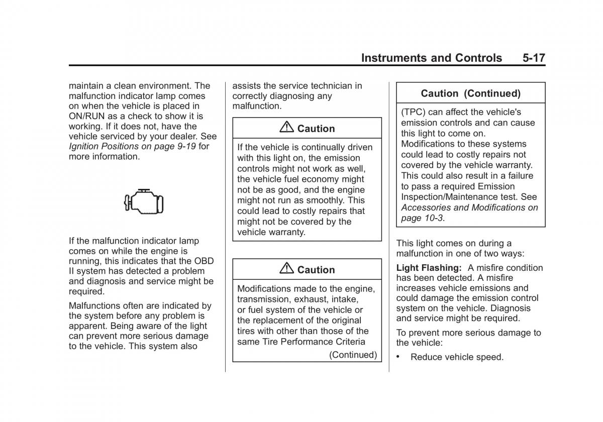 Chevrolet Camaro V 5 owners manual / page 122