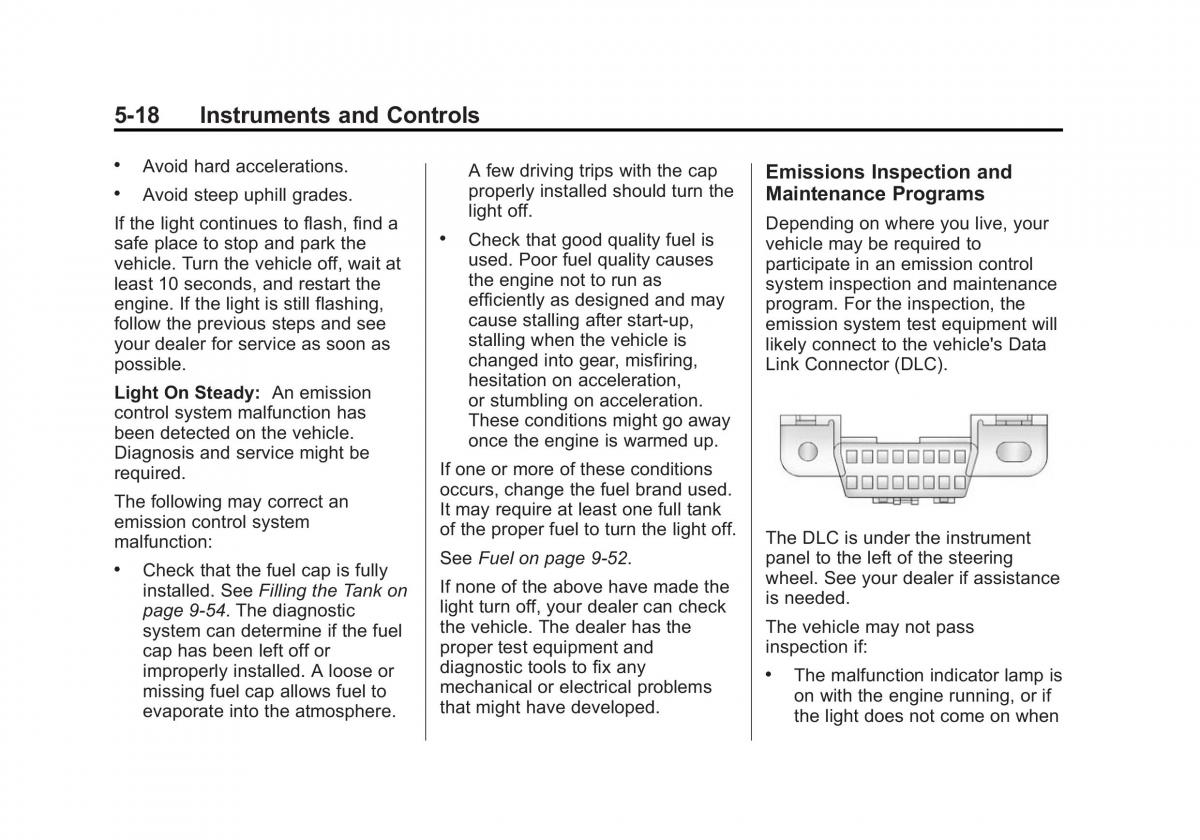 Chevrolet Camaro V 5 owners manual / page 123