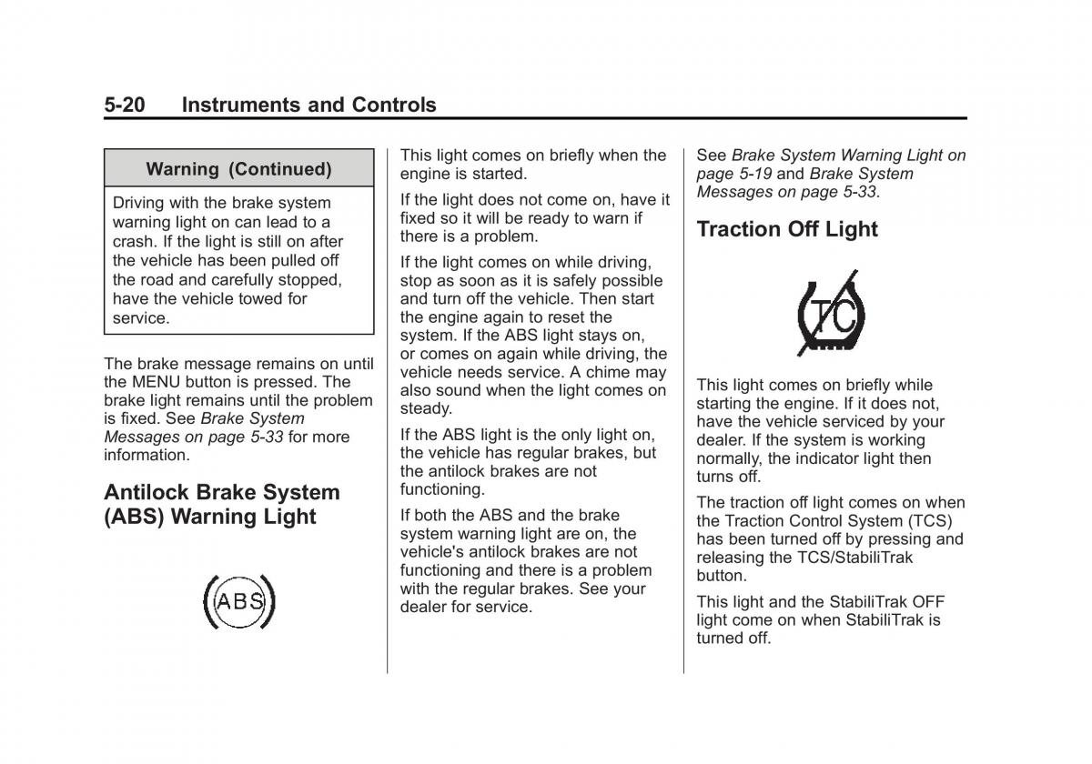 Chevrolet Camaro V 5 owners manual / page 125