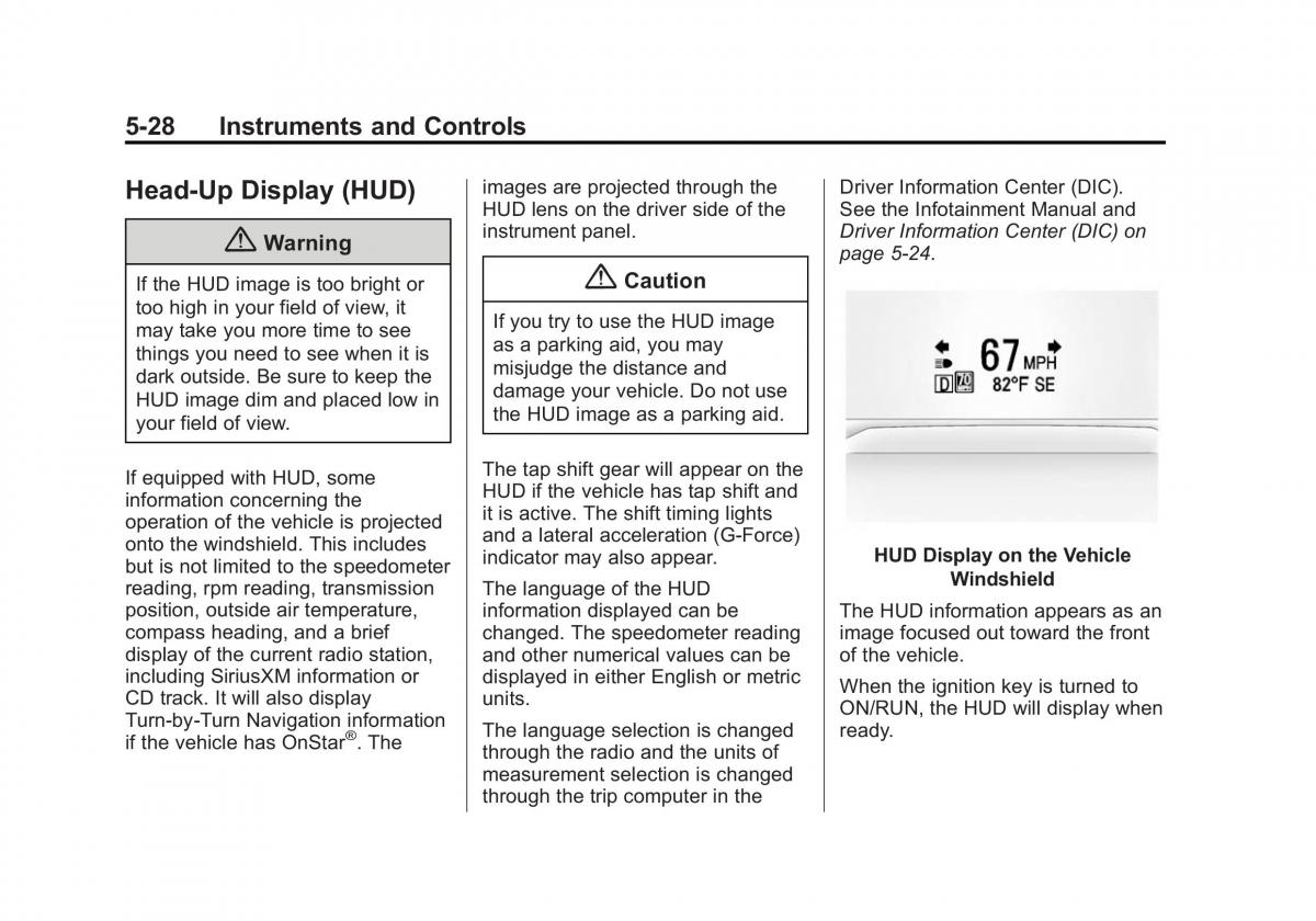 Chevrolet Camaro V 5 owners manual / page 133