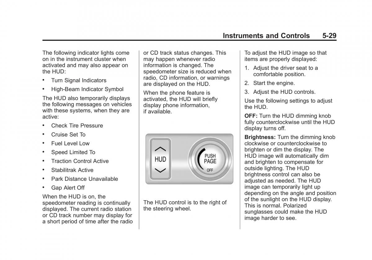 Chevrolet Camaro V 5 owners manual / page 134