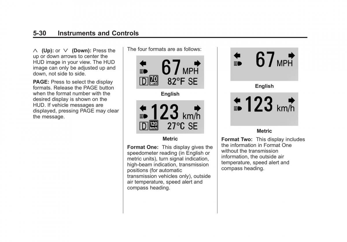 Chevrolet Camaro V 5 owners manual / page 135