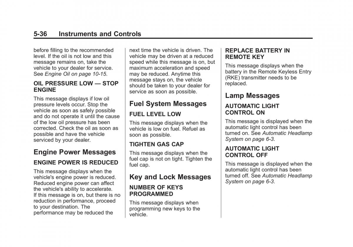 Chevrolet Camaro V 5 owners manual / page 141