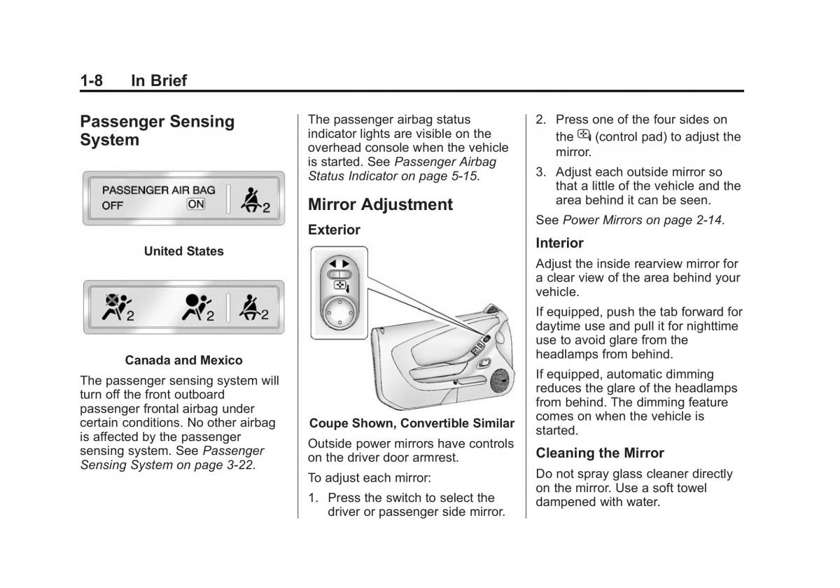 Chevrolet Camaro V 5 owners manual / page 15