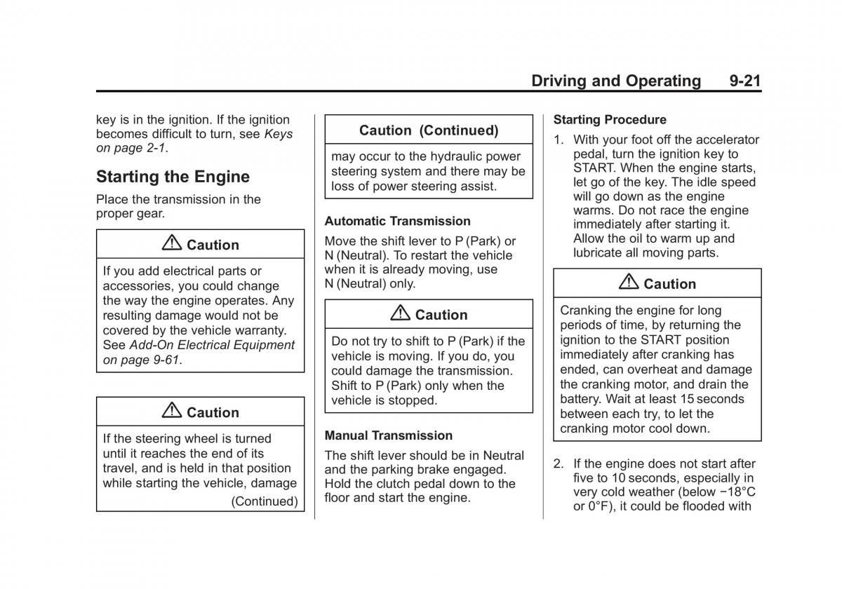 Chevrolet Camaro V 5 owners manual / page 222