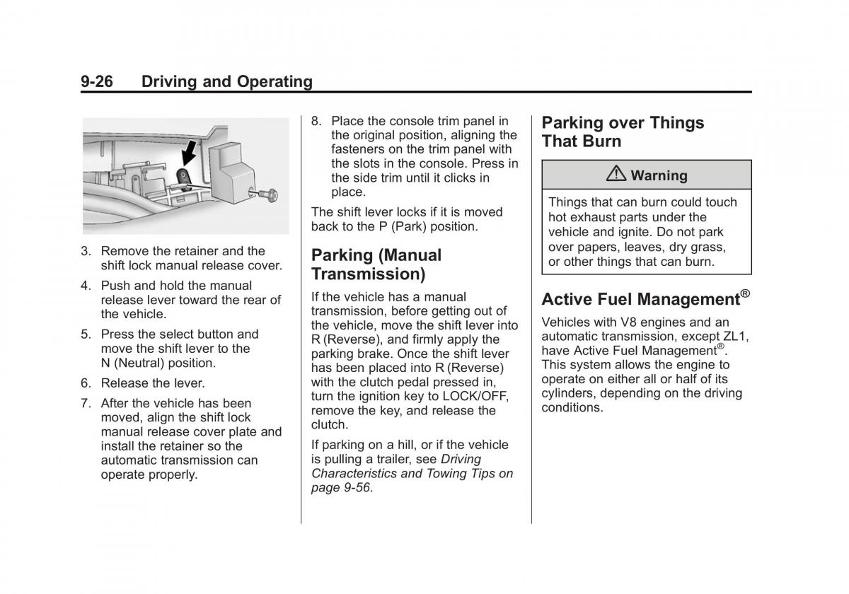 Chevrolet Camaro V 5 owners manual / page 227