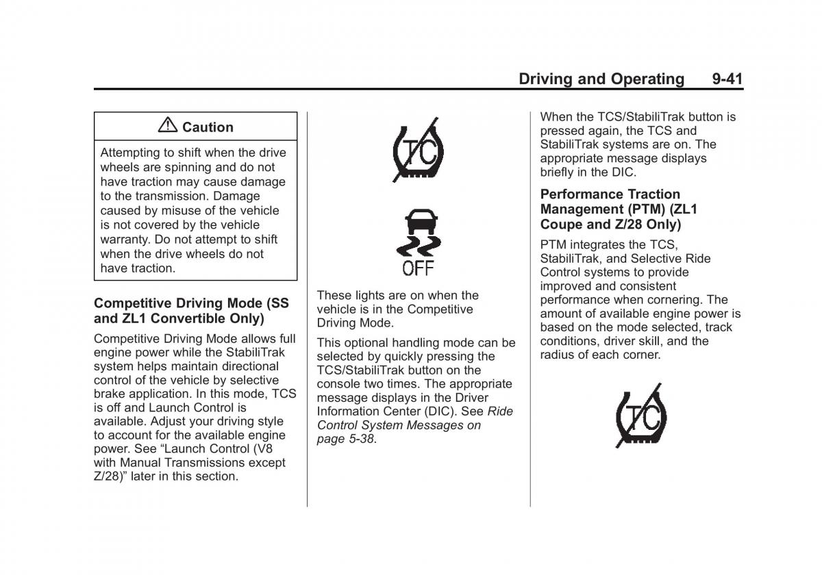 Chevrolet Camaro V 5 owners manual / page 242