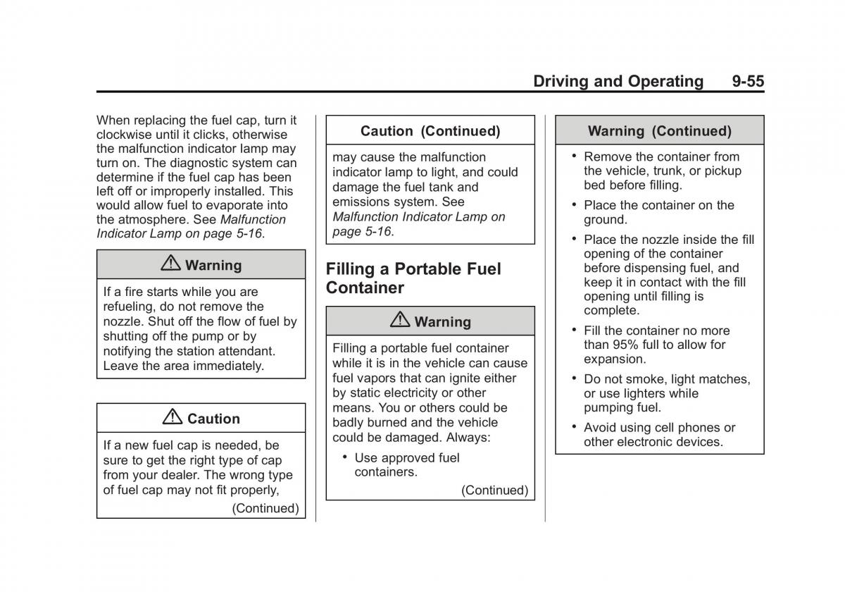 Chevrolet Camaro V 5 owners manual / page 256