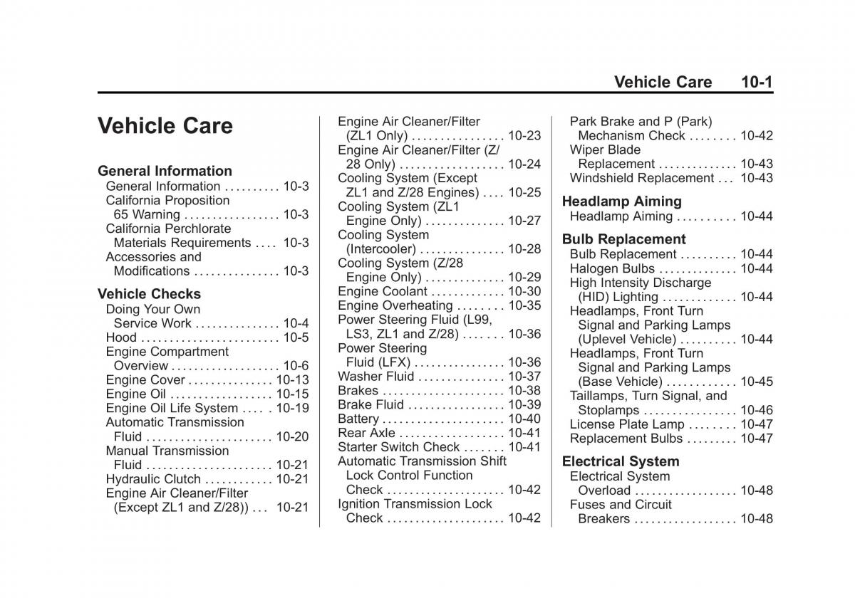 manual  Chevrolet Camaro V 5 owners manual / page 264