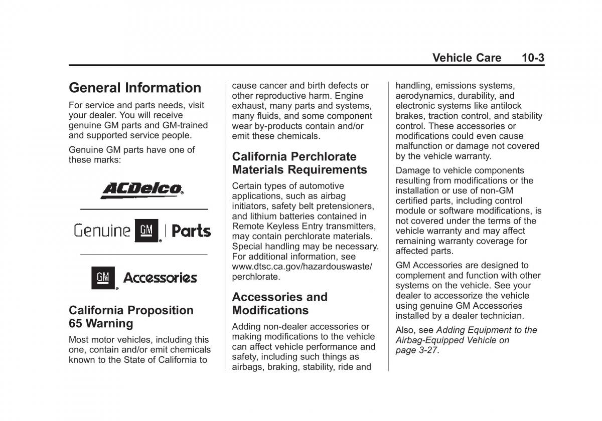 Chevrolet Camaro V 5 owners manual / page 266