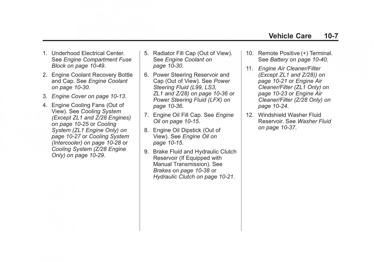 Chevrolet Camaro V 5 owners manual / page 270