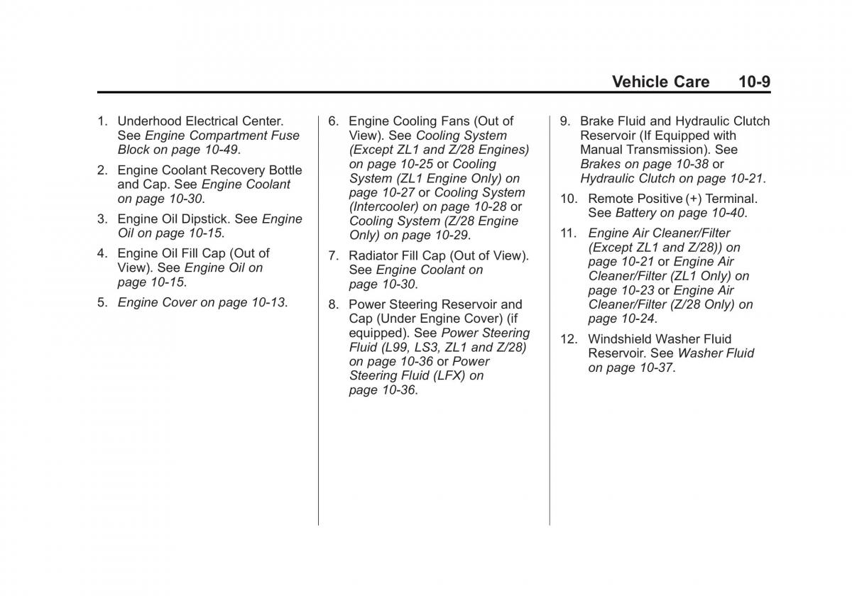 Chevrolet Camaro V 5 owners manual / page 272