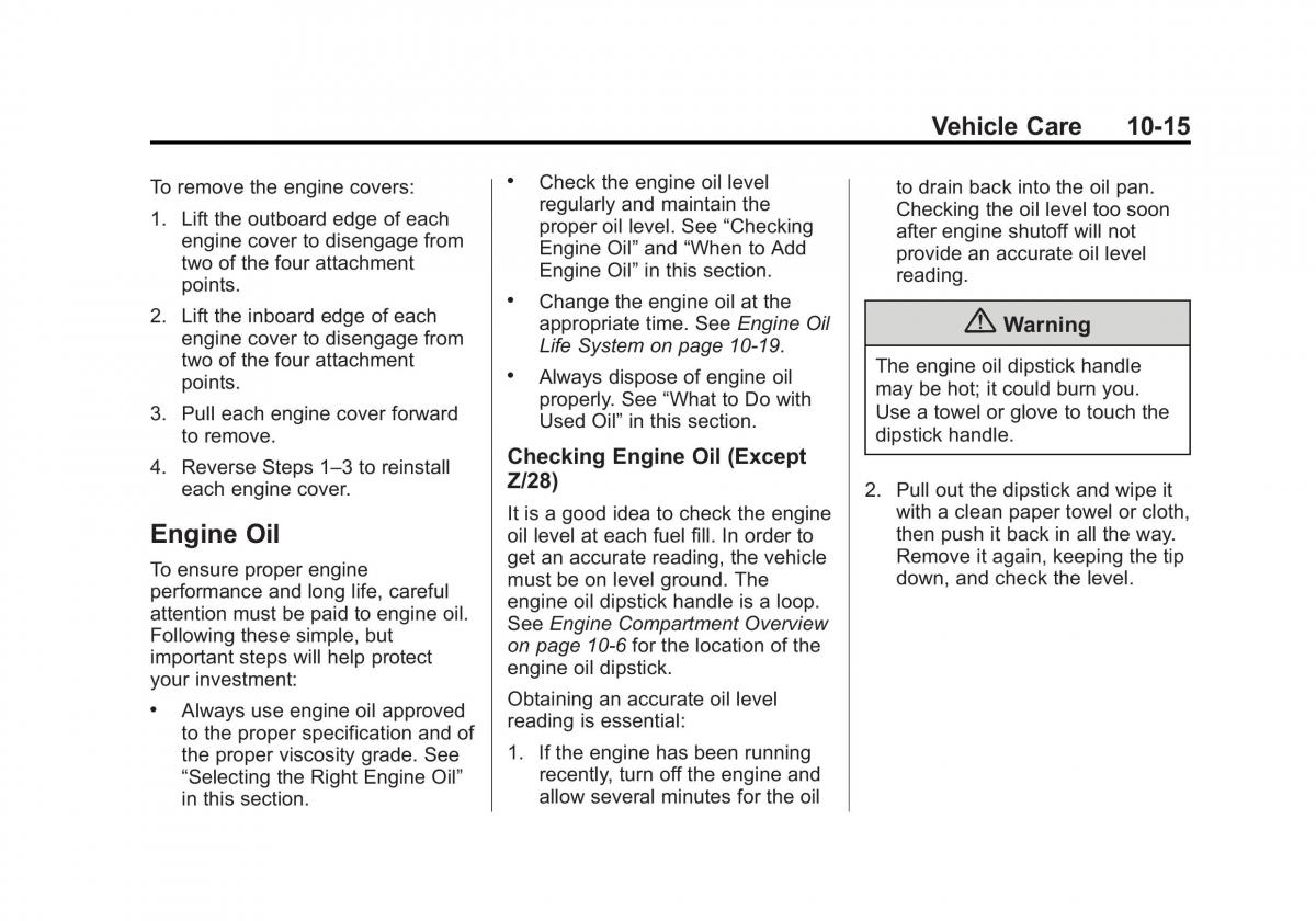 Chevrolet Camaro V 5 owners manual / page 278