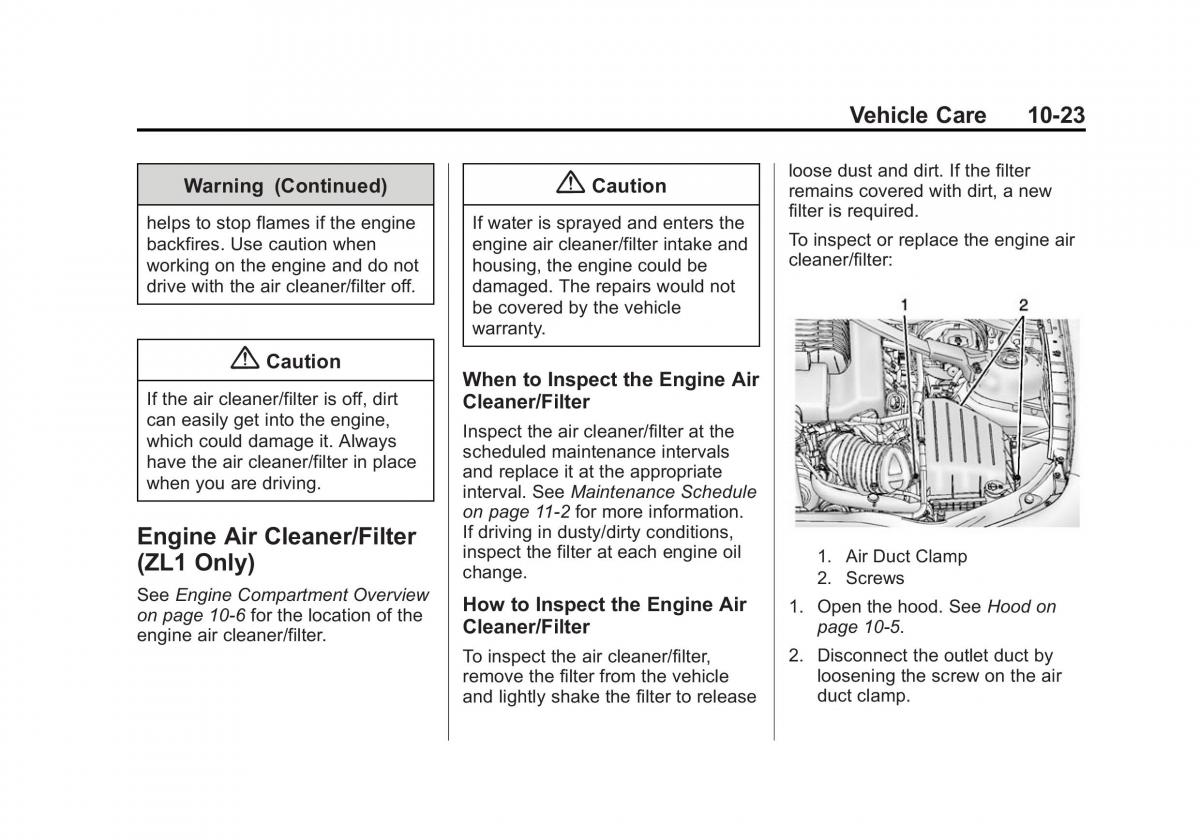 Chevrolet Camaro V 5 owners manual / page 286