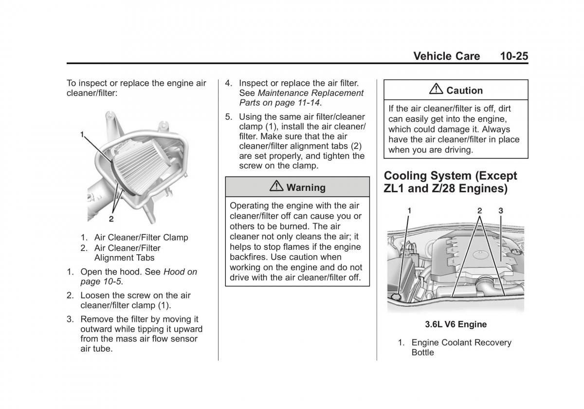 Chevrolet Camaro V 5 owners manual / page 288