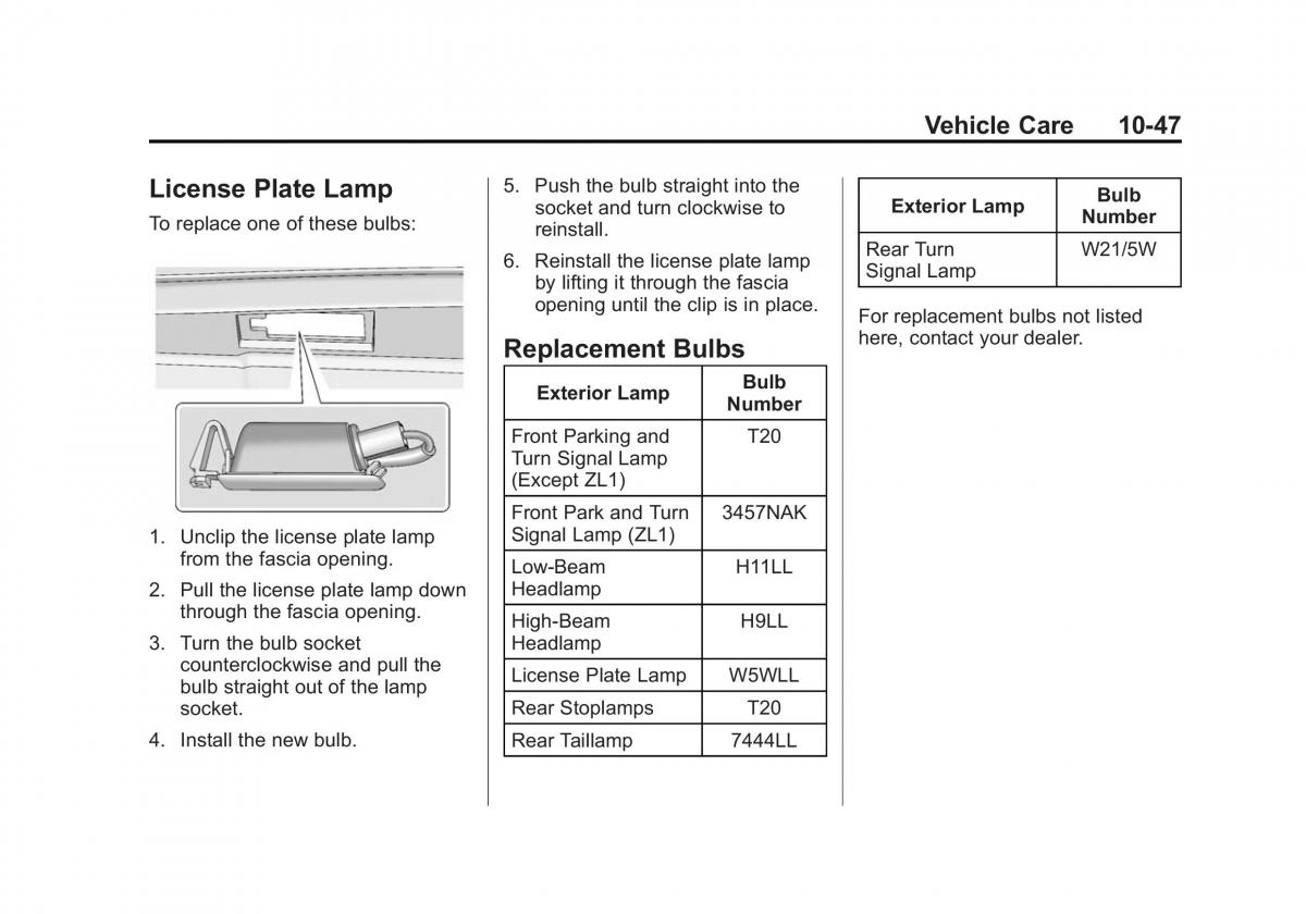 Chevrolet Camaro V 5 owners manual / page 310