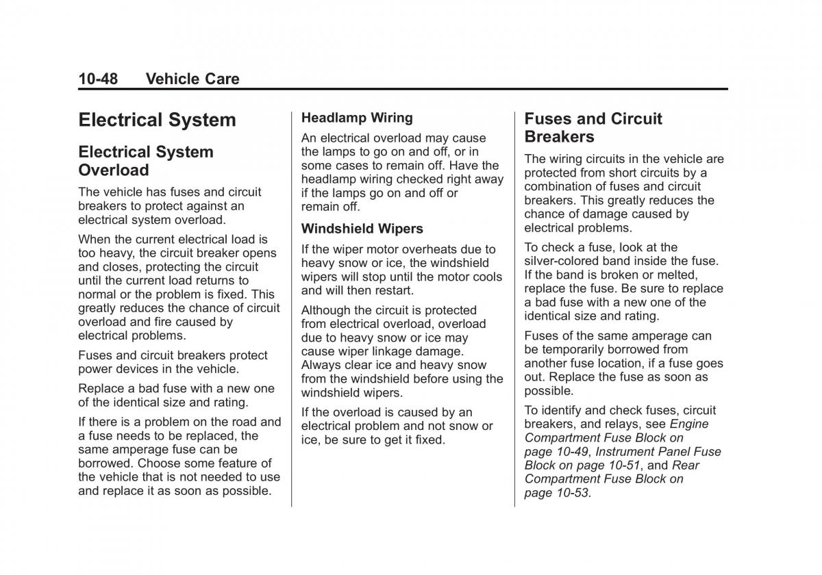 Chevrolet Camaro V 5 owners manual / page 311