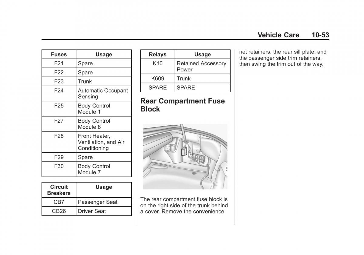 Chevrolet Camaro V 5 owners manual / page 316