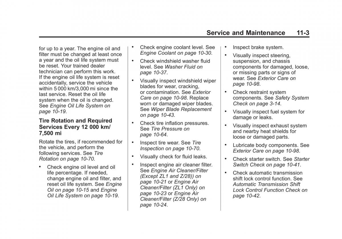 Chevrolet Camaro V 5 owners manual / page 374