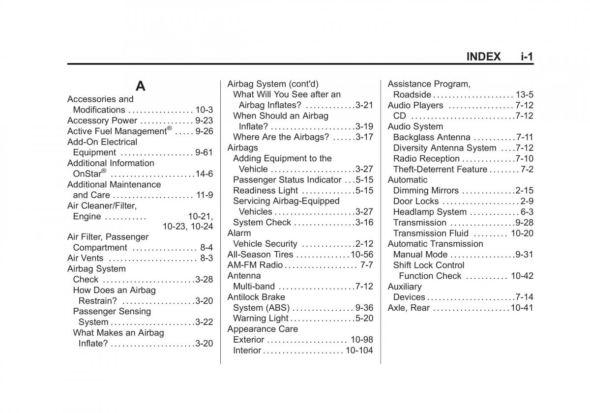 manual  Chevrolet Camaro V 5 owners manual / page 422