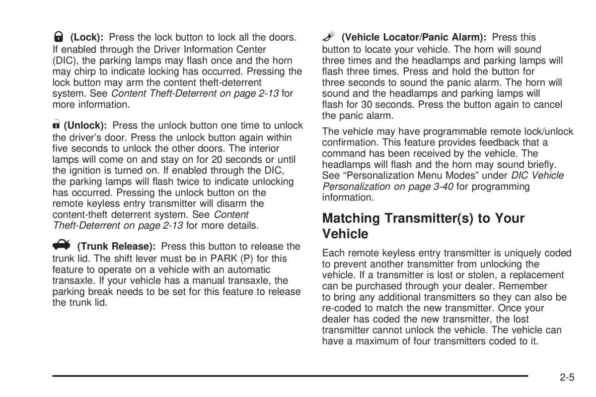 Chevrolet Cobalt owners manual / page 69