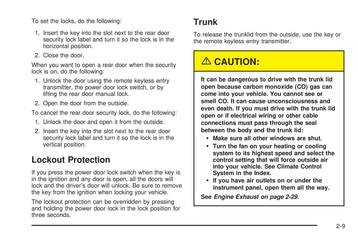 Chevrolet Cobalt owners manual / page 73