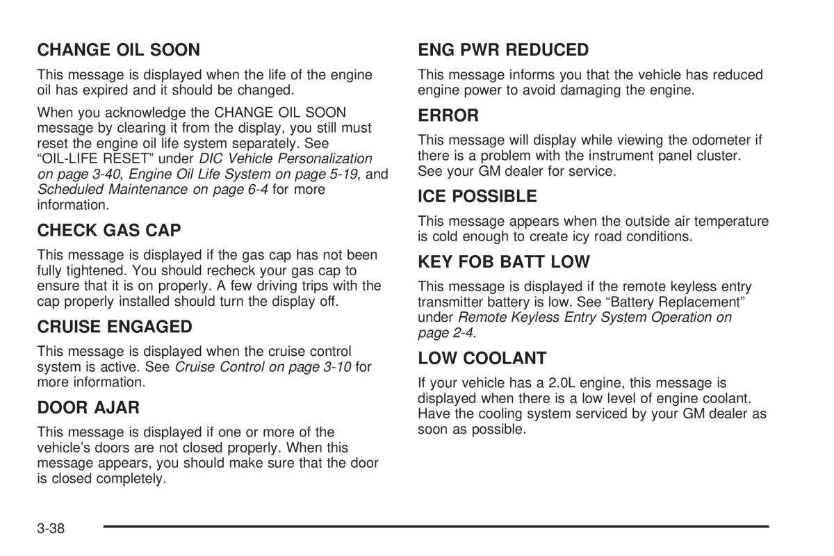 Chevrolet Cobalt owners manual / page 136