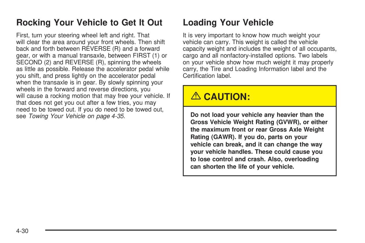 Chevrolet Cobalt owners manual / page 204