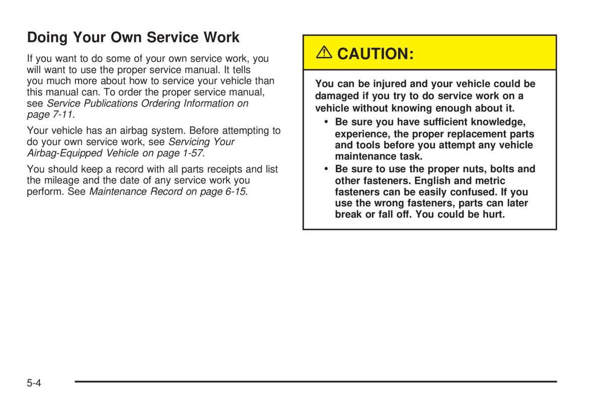 Chevrolet Cobalt owners manual / page 222