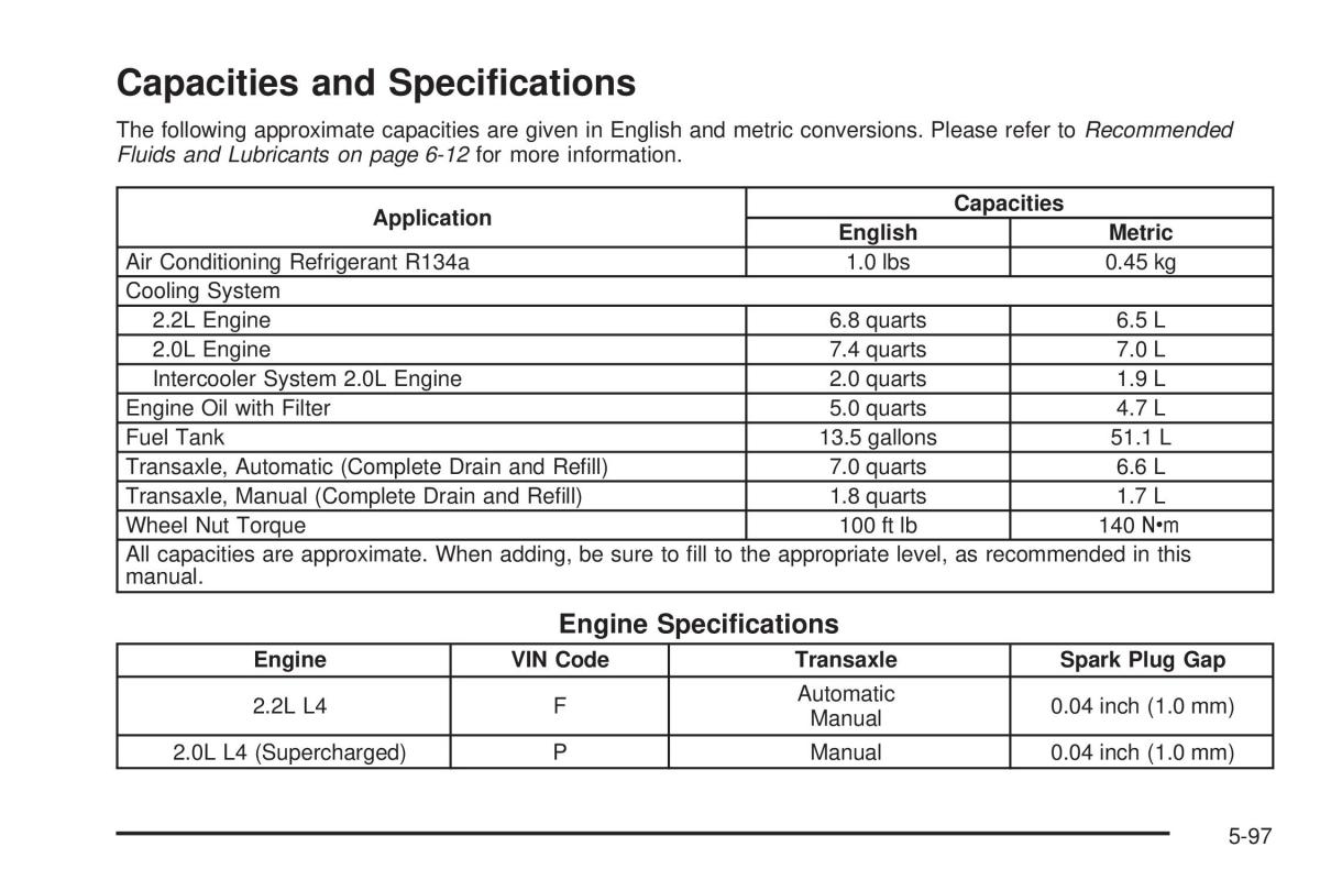 Chevrolet Cobalt owners manual / page 315