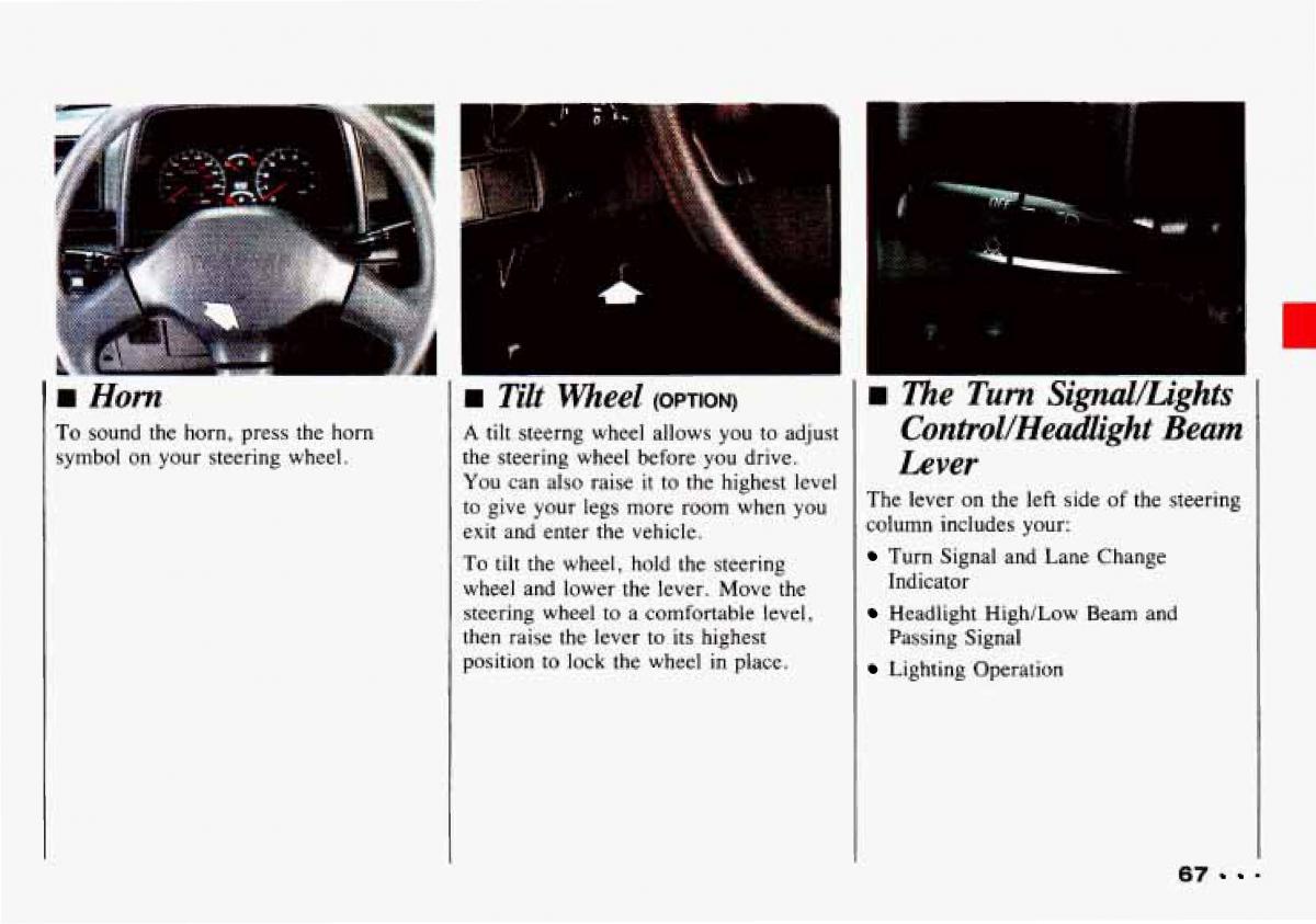 Chevrolet Tracker owners manual / page 69