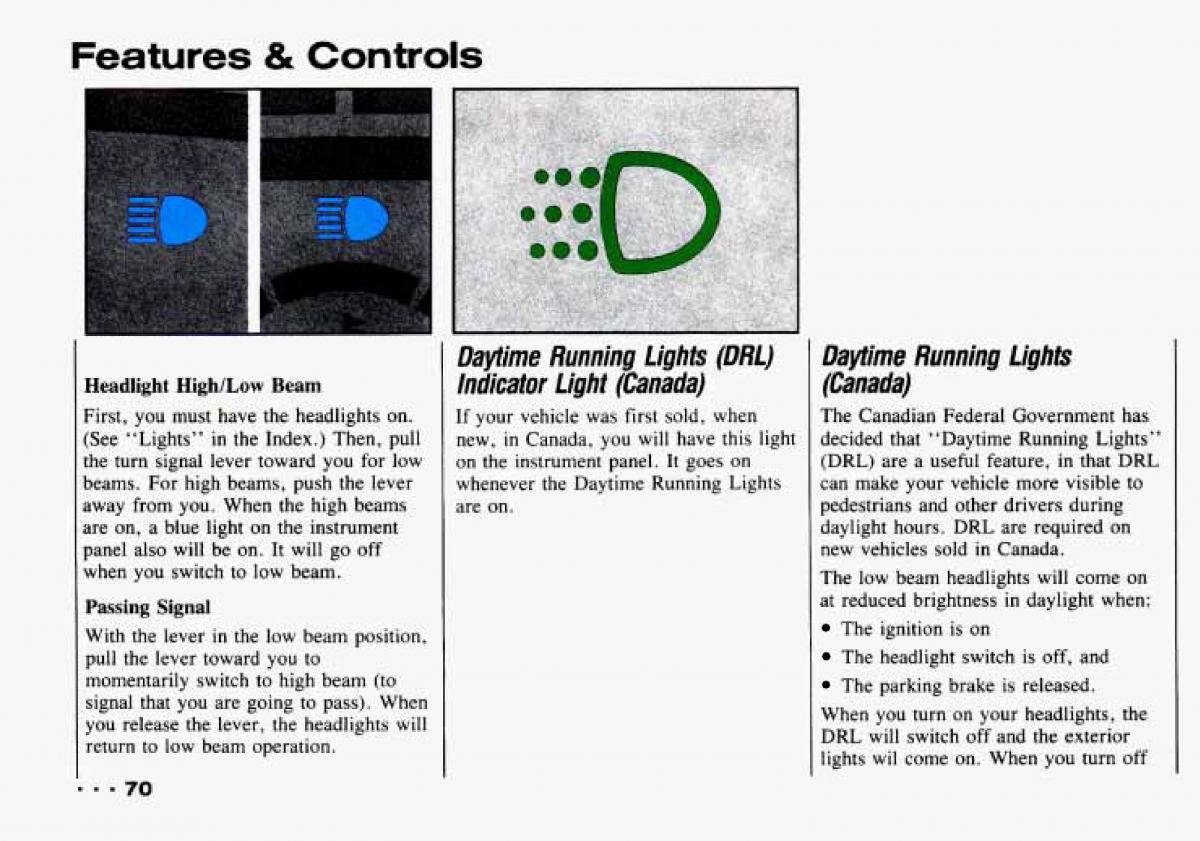 Chevrolet Tracker owners manual / page 72