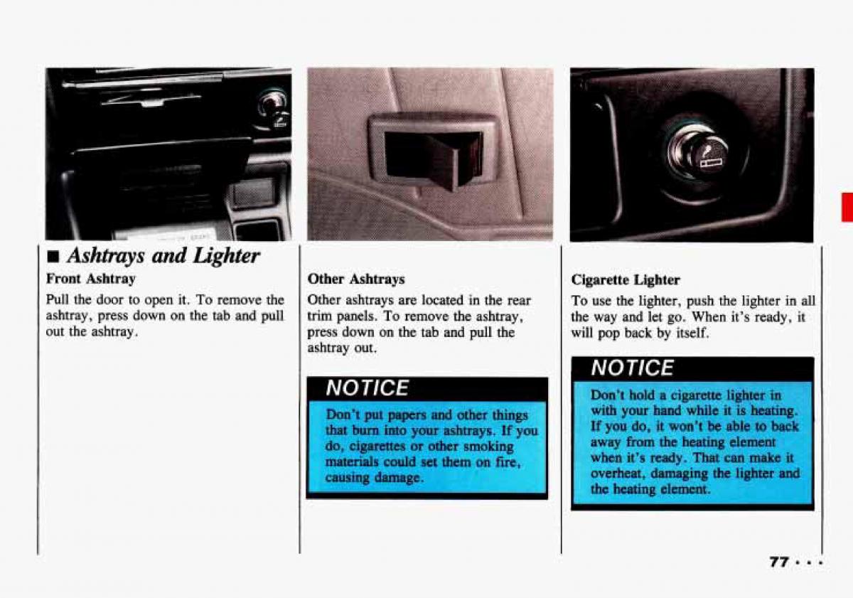 Chevrolet Tracker owners manual / page 79