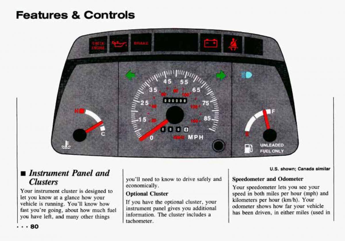 Chevrolet Tracker owners manual / page 82