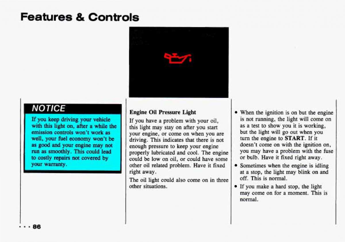 Chevrolet Tracker owners manual / page 88