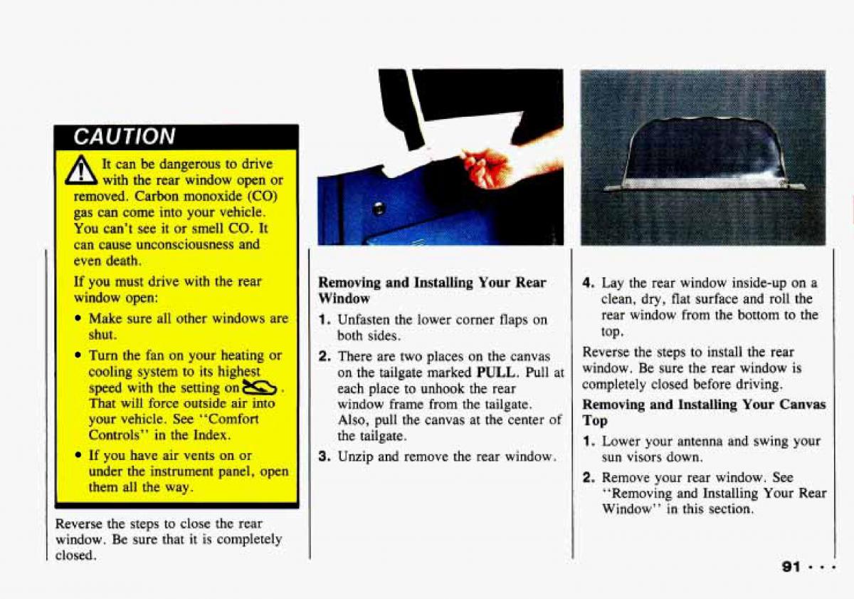 Chevrolet Tracker owners manual / page 93