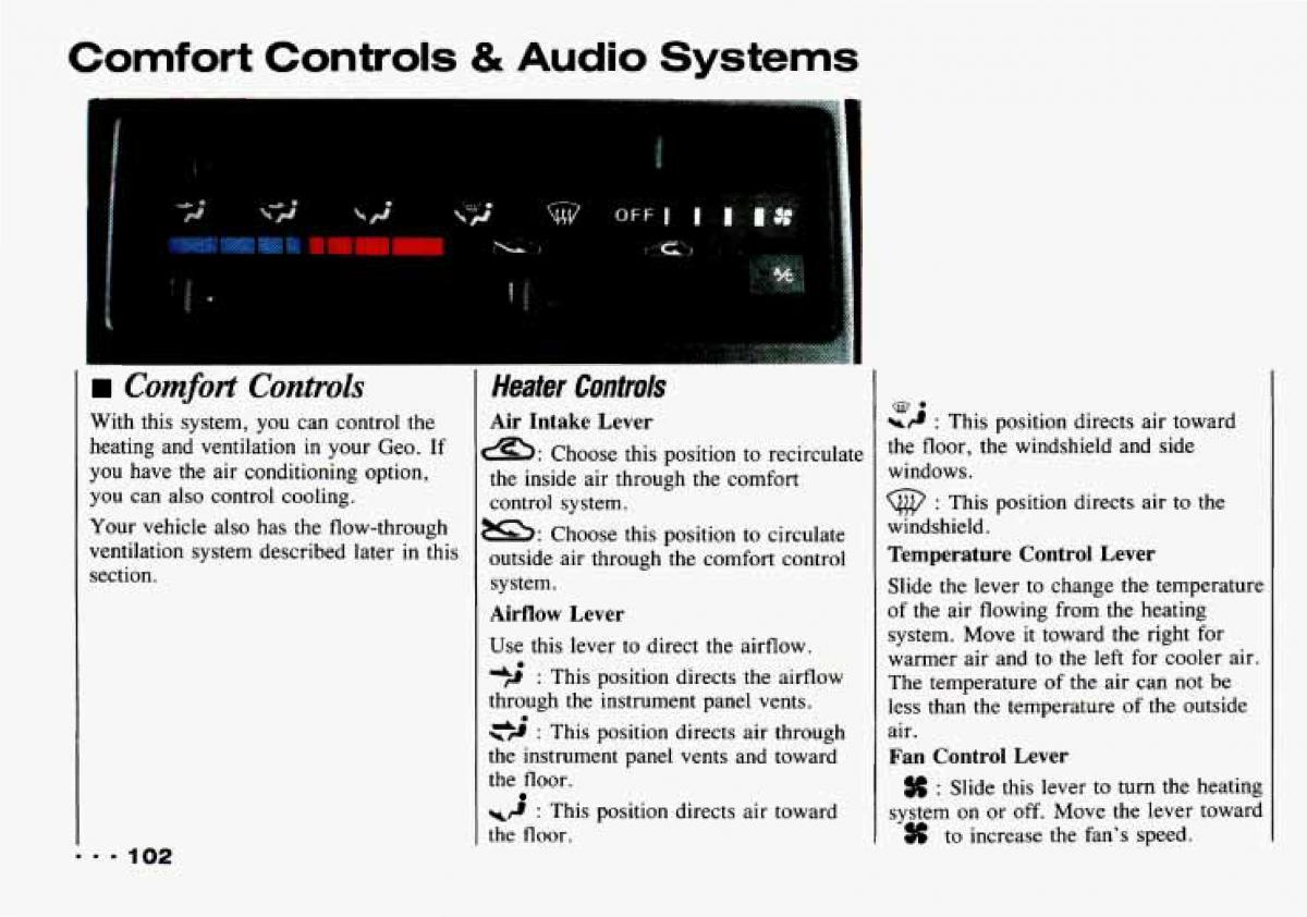 Chevrolet Tracker owners manual / page 104