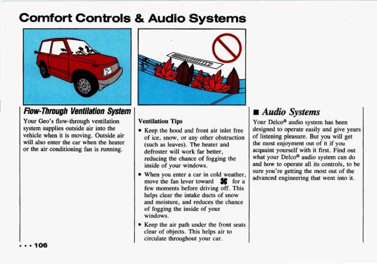 Chevrolet Tracker owners manual / page 108