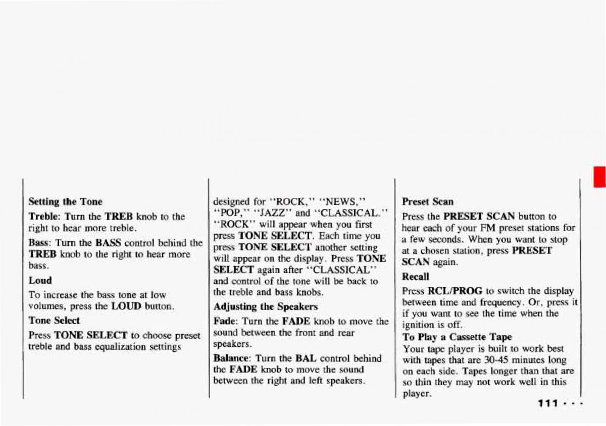 Chevrolet Tracker owners manual / page 113