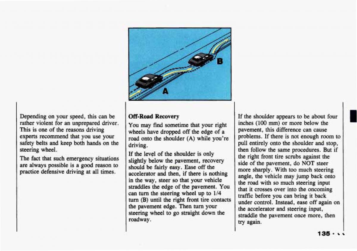 Chevrolet Tracker owners manual / page 137