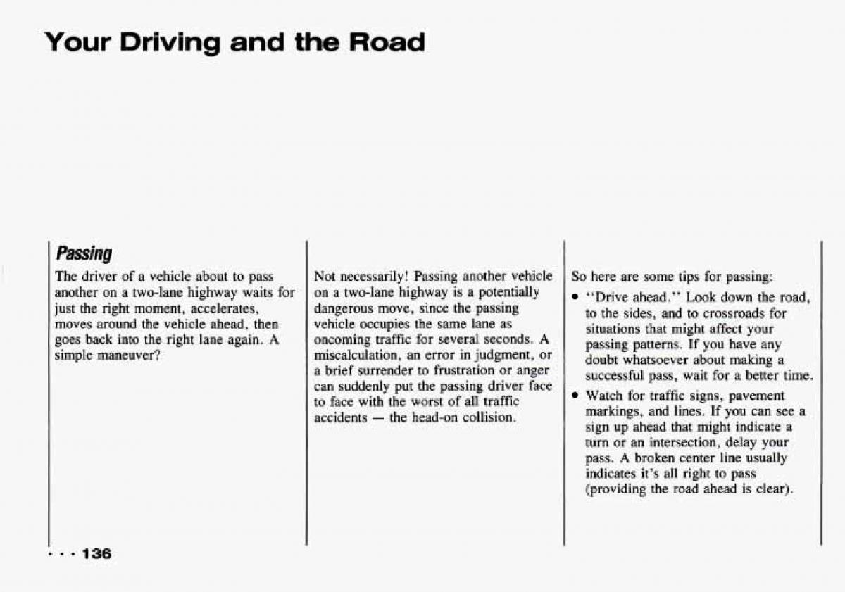 Chevrolet Tracker owners manual / page 138