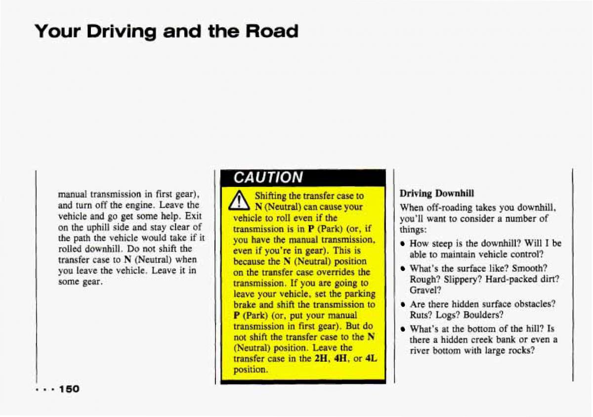 Chevrolet Tracker owners manual / page 152