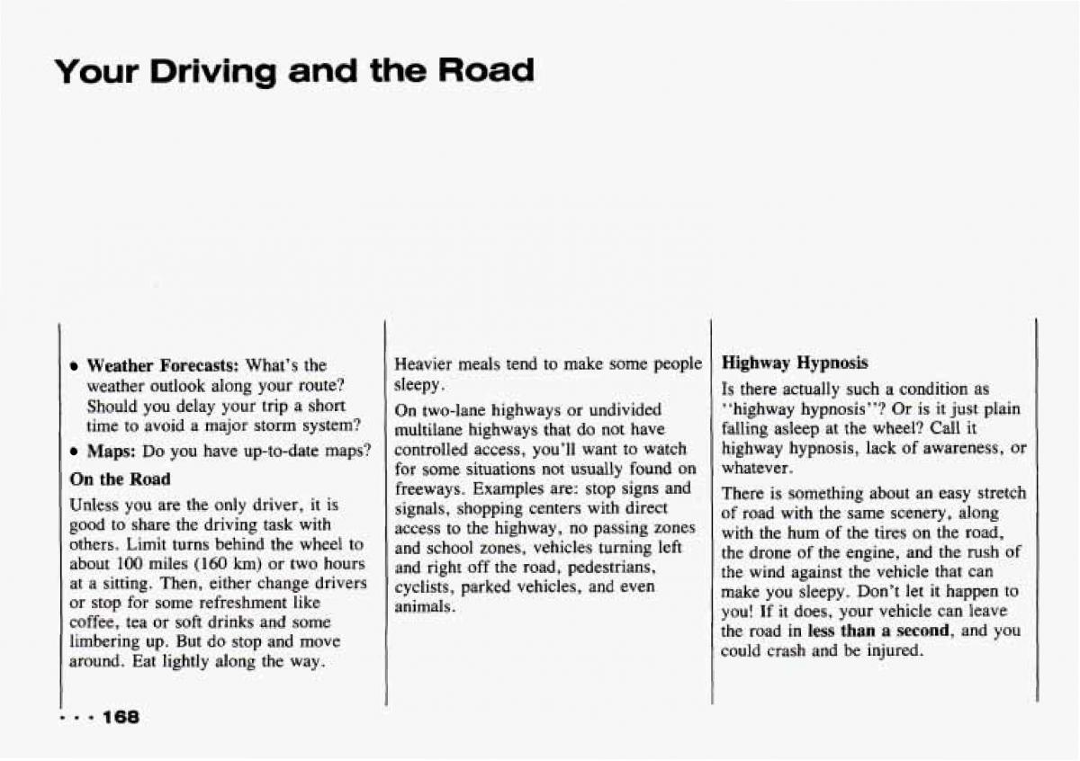 Chevrolet Tracker owners manual / page 170