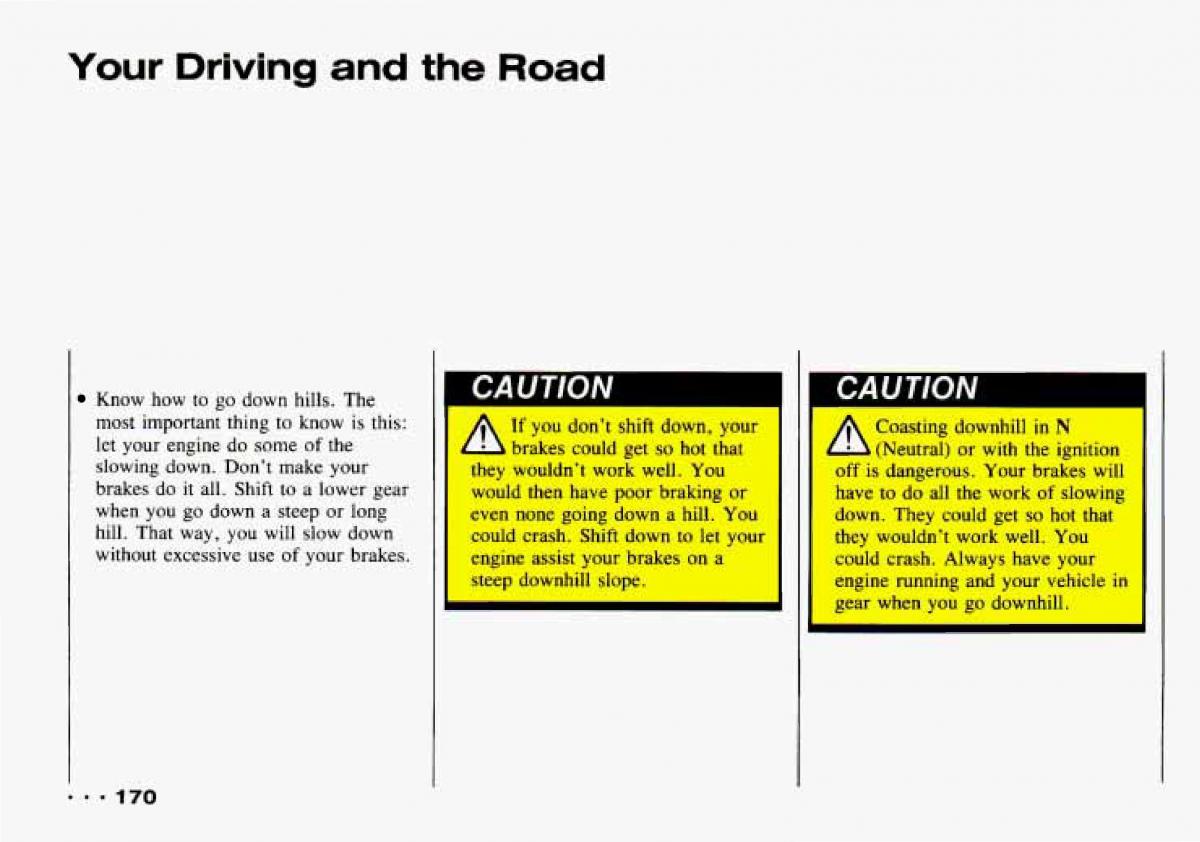 Chevrolet Tracker owners manual / page 172