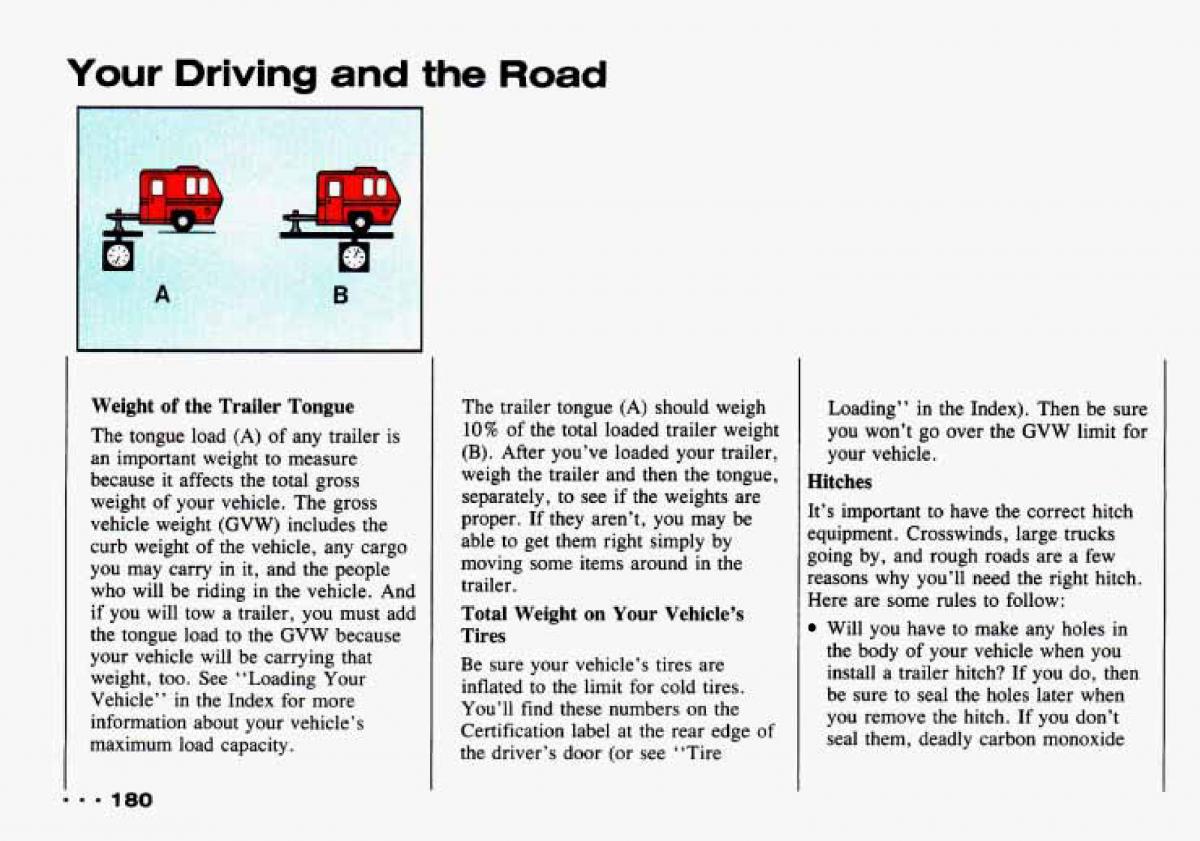 Chevrolet Tracker owners manual / page 182