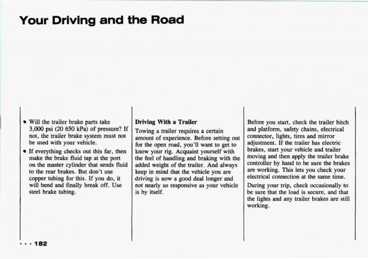 Chevrolet Tracker owners manual / page 184