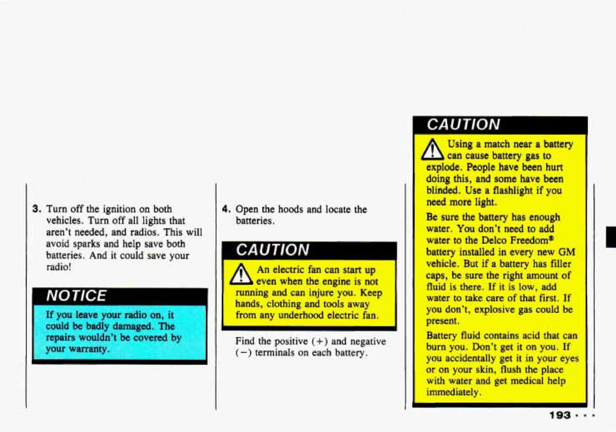 Chevrolet Tracker owners manual / page 195