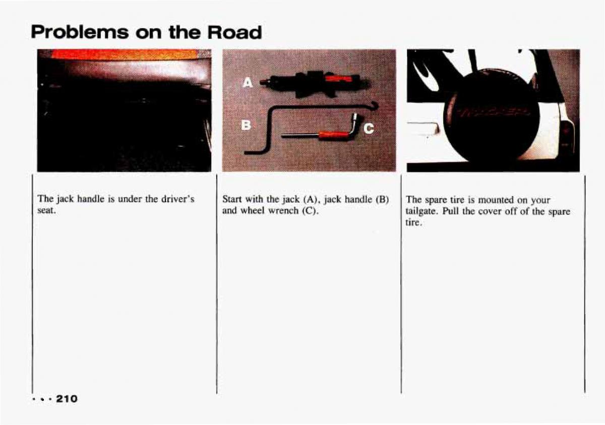 Chevrolet Tracker owners manual / page 212